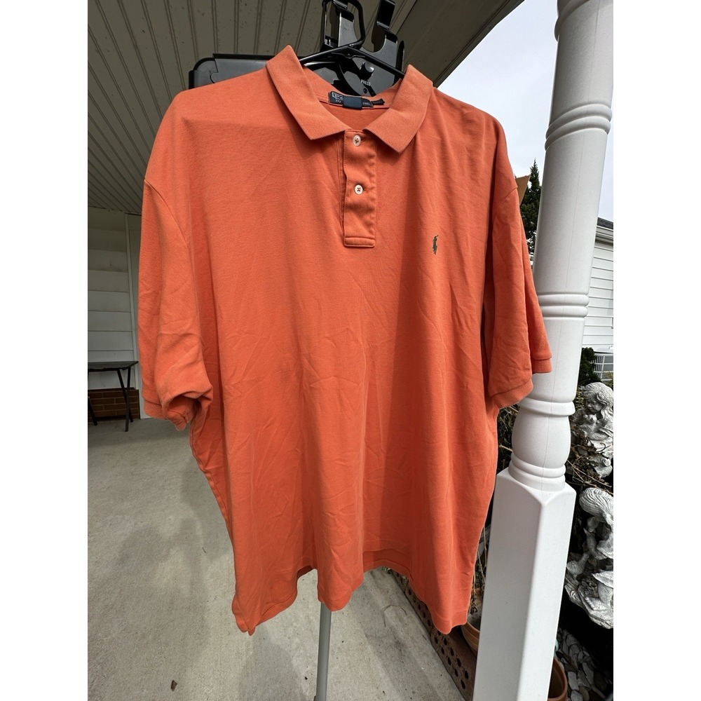Men's Polo by Ralph Lauren Short sleeves Exclusive Decoration Shirt XXL Orange